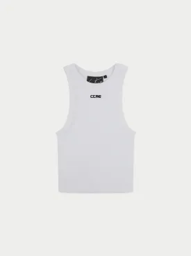 LOGO RIBBED RACER VEST - WHITE