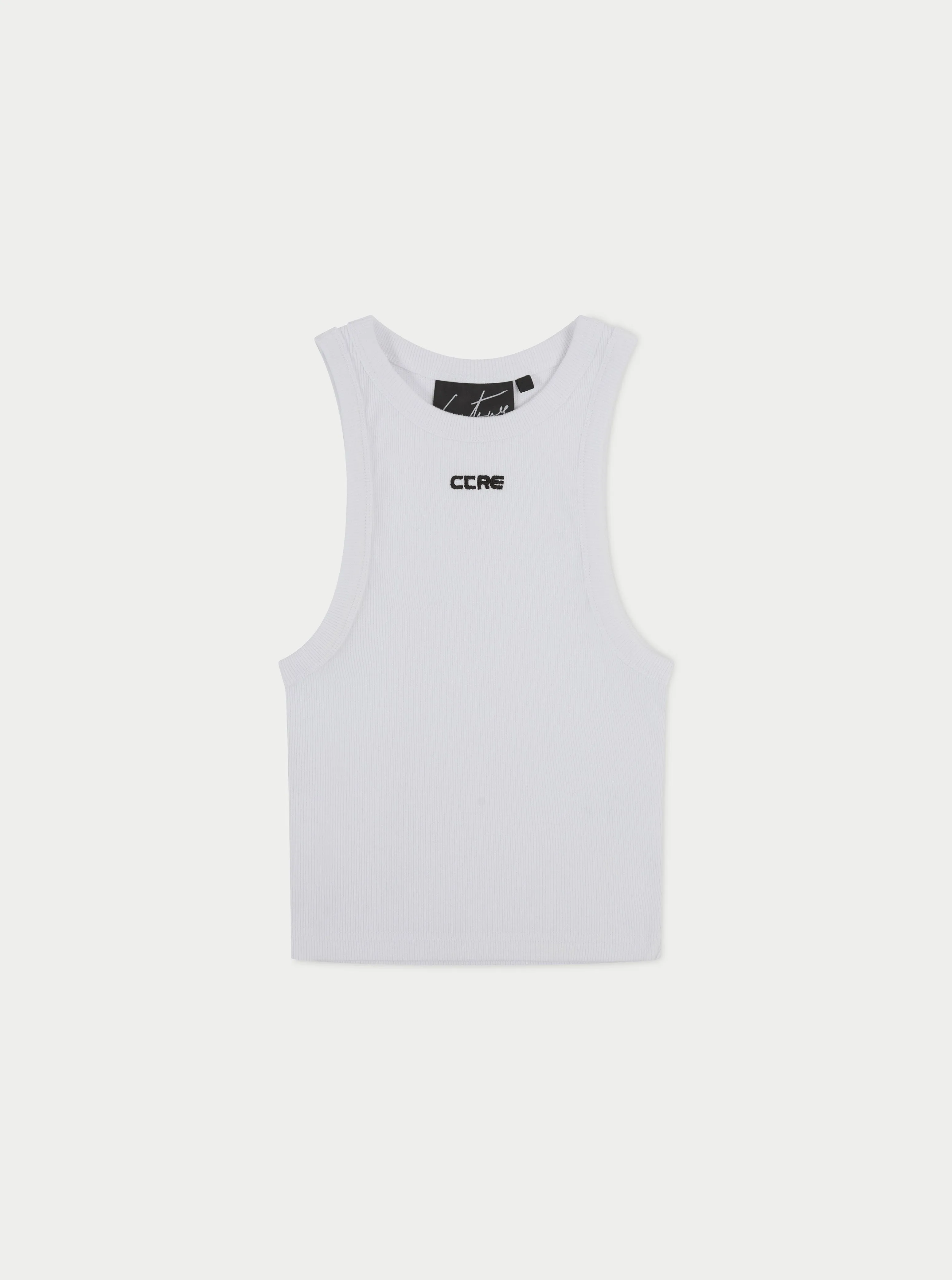 LOGO RIBBED RACER VEST - WHITE