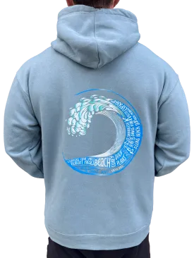 Long Island Strong Beach Wave Hoodie (Salty Blue)