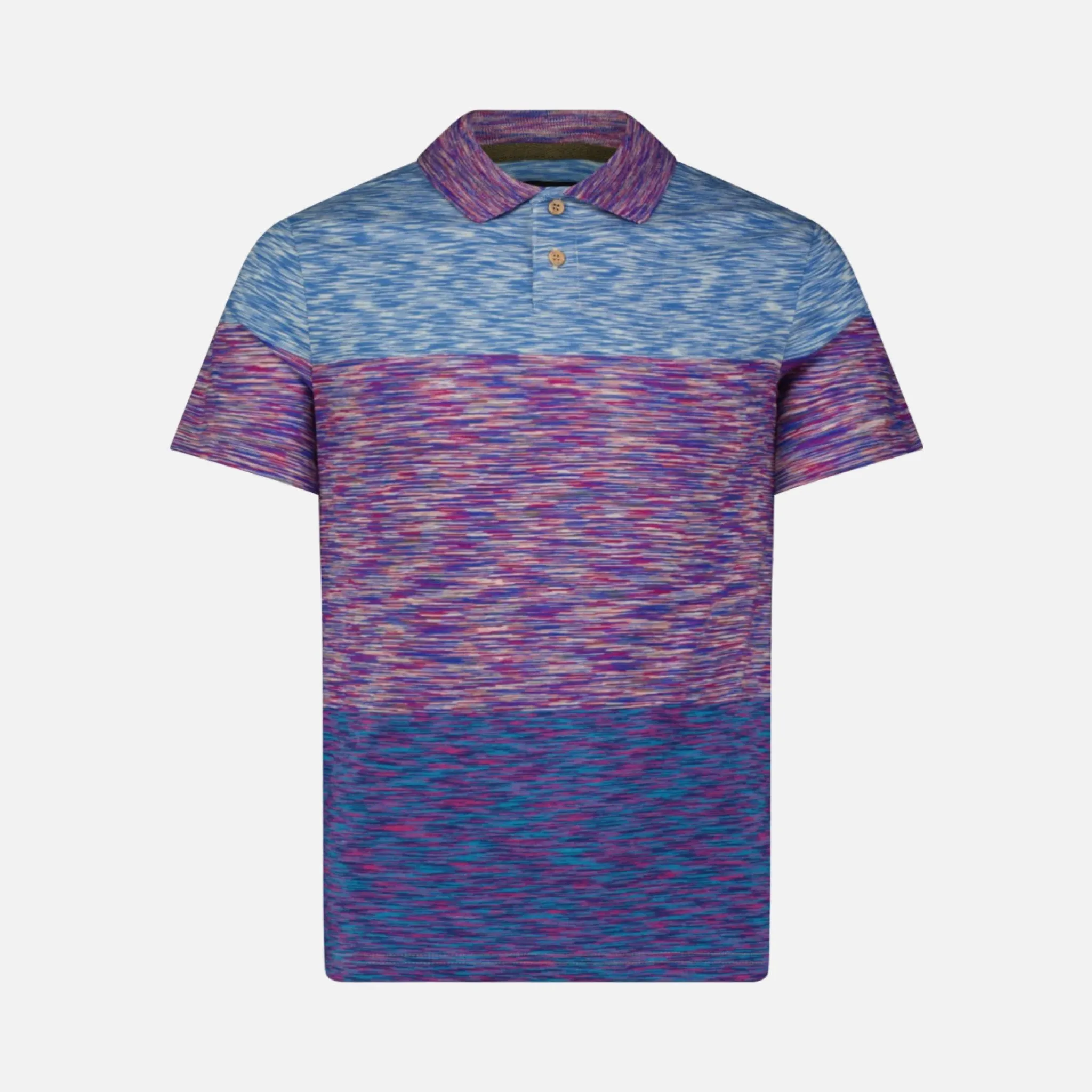 Luchiano Visconti Slim Fit Polo Shirt FC-5000 Multi Purple Aqua