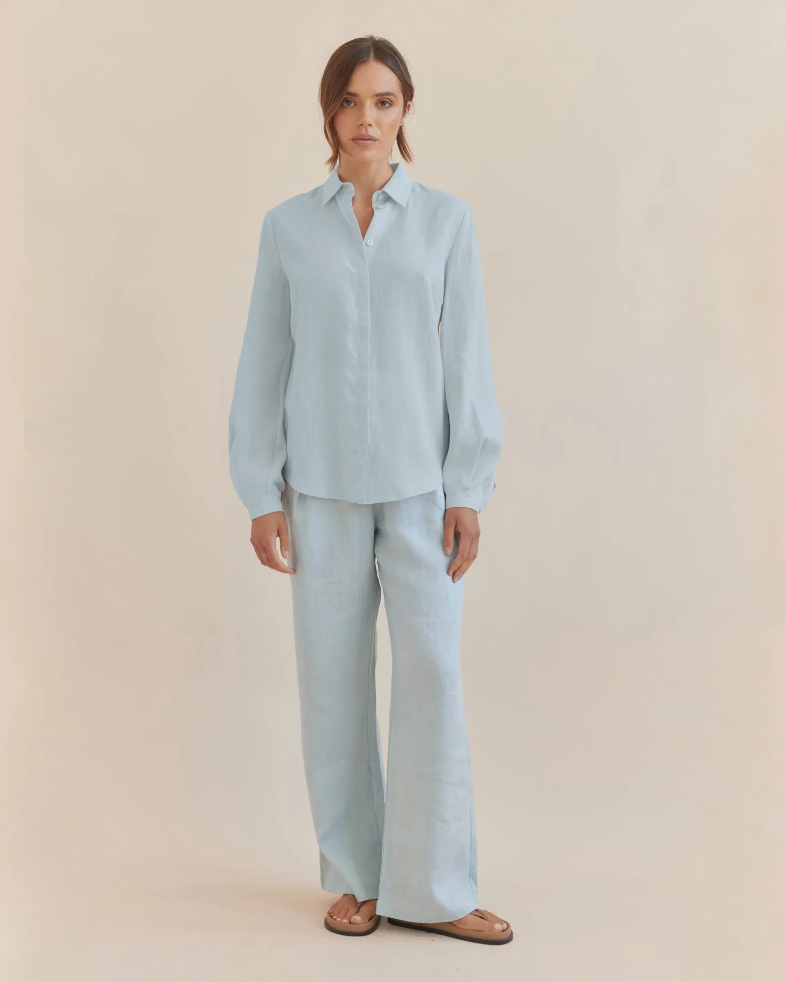 Luma Linen Shirt - Sky