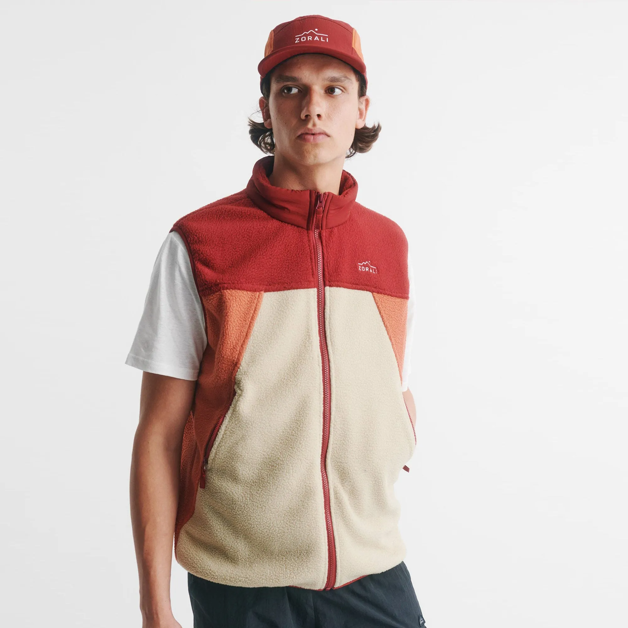 Mens Retro Panel Vest Hillier Salt