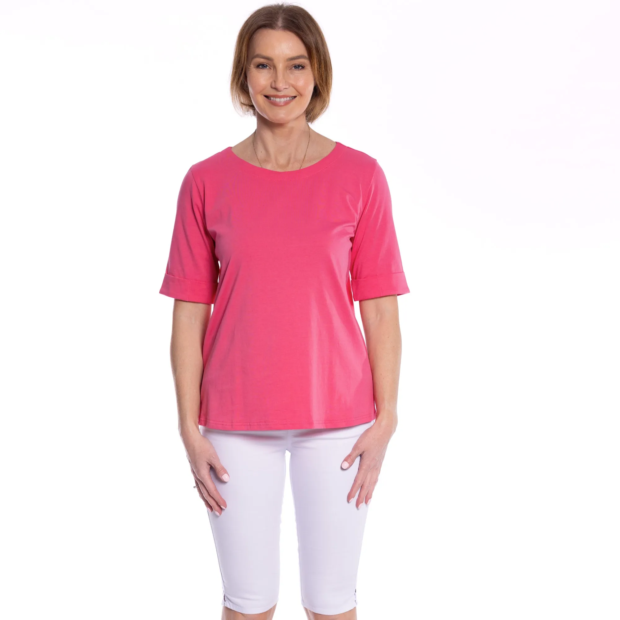 Mid Sleeve Tee by Café Latte - Watermelon