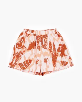 Miki Shorts Organic Cotton Print Peach