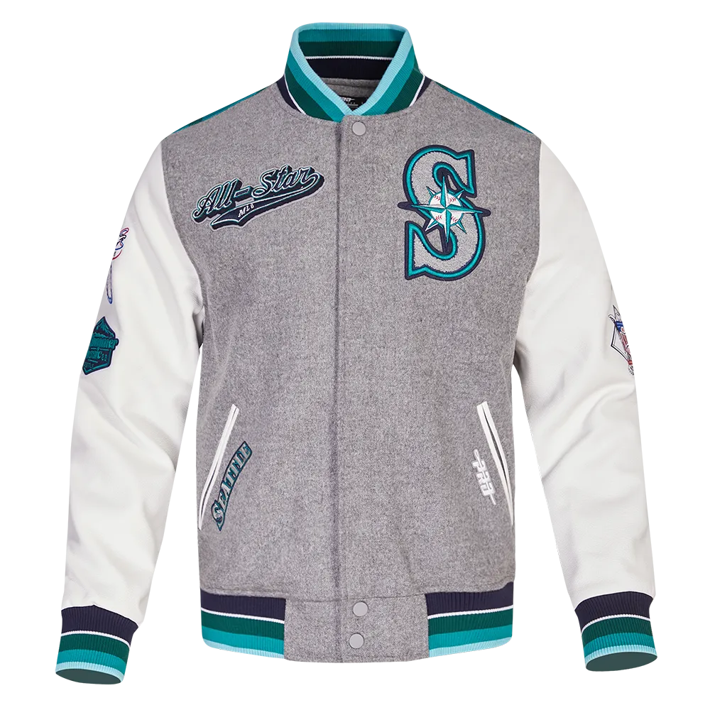 MLB ALL STAR 2023 RIB WOOL MEN'S VARSITY JACKET (HEATHER GREY/WHITE)