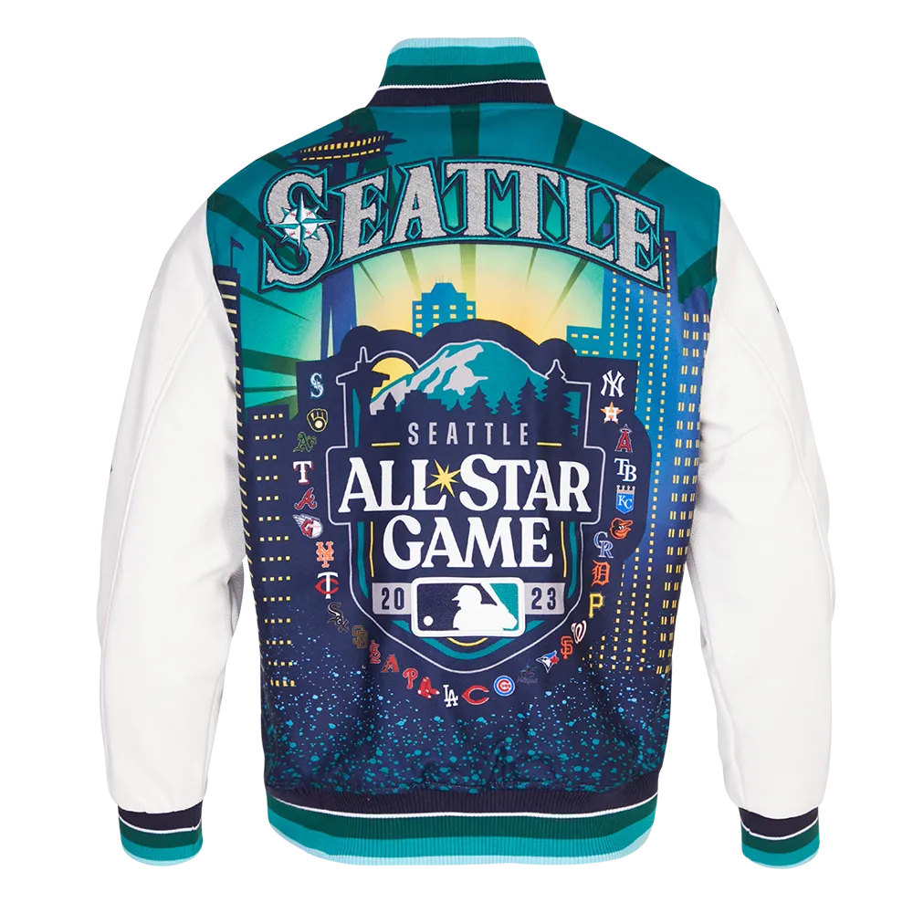 MLB ALL STAR 2023 RIB WOOL MEN'S VARSITY JACKET (HEATHER GREY/WHITE)