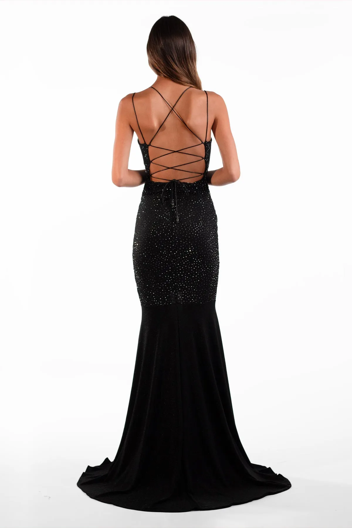 Nanet Black Strappy Maxi Dress