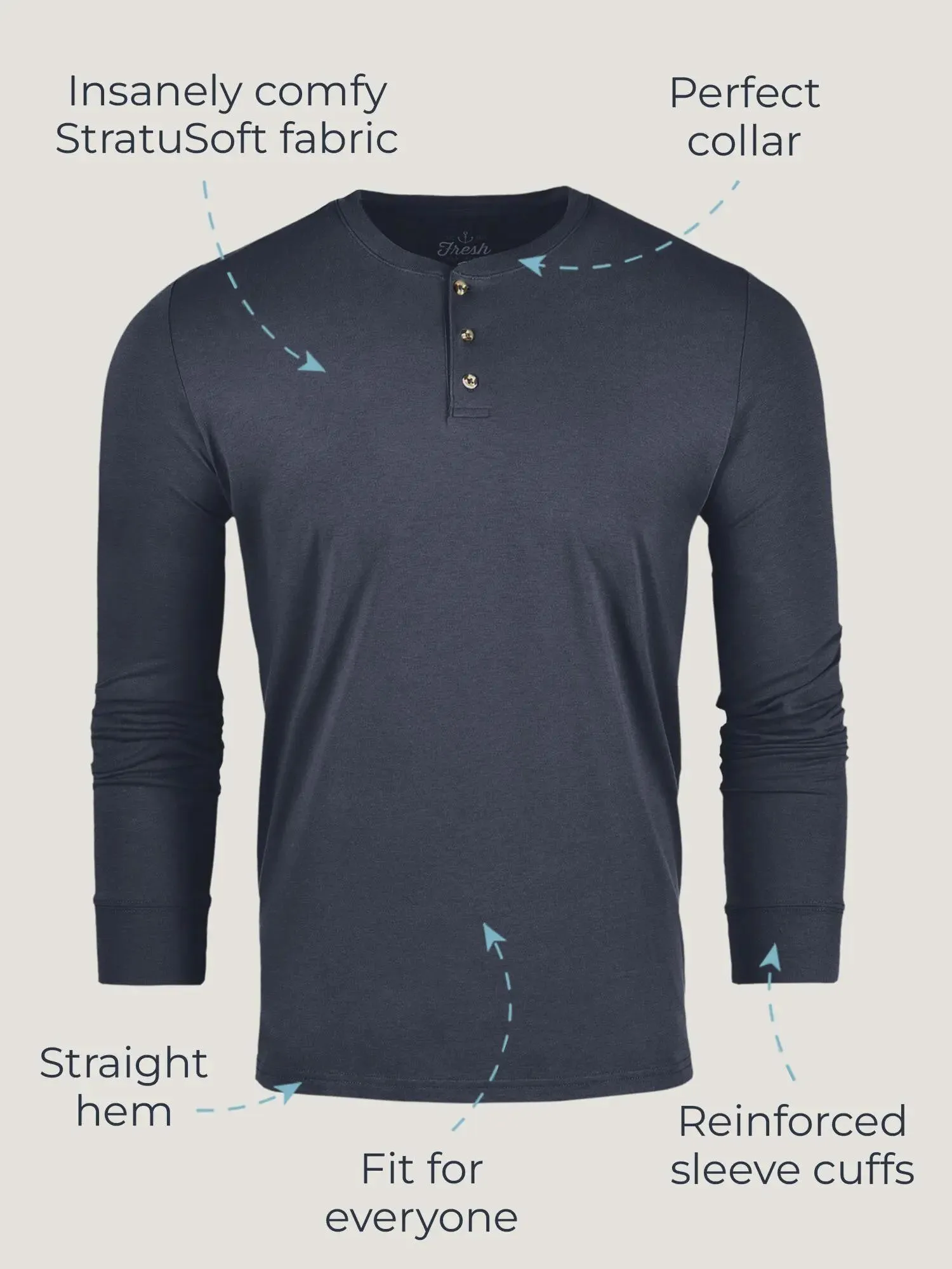 Navy Long Sleeve Henley