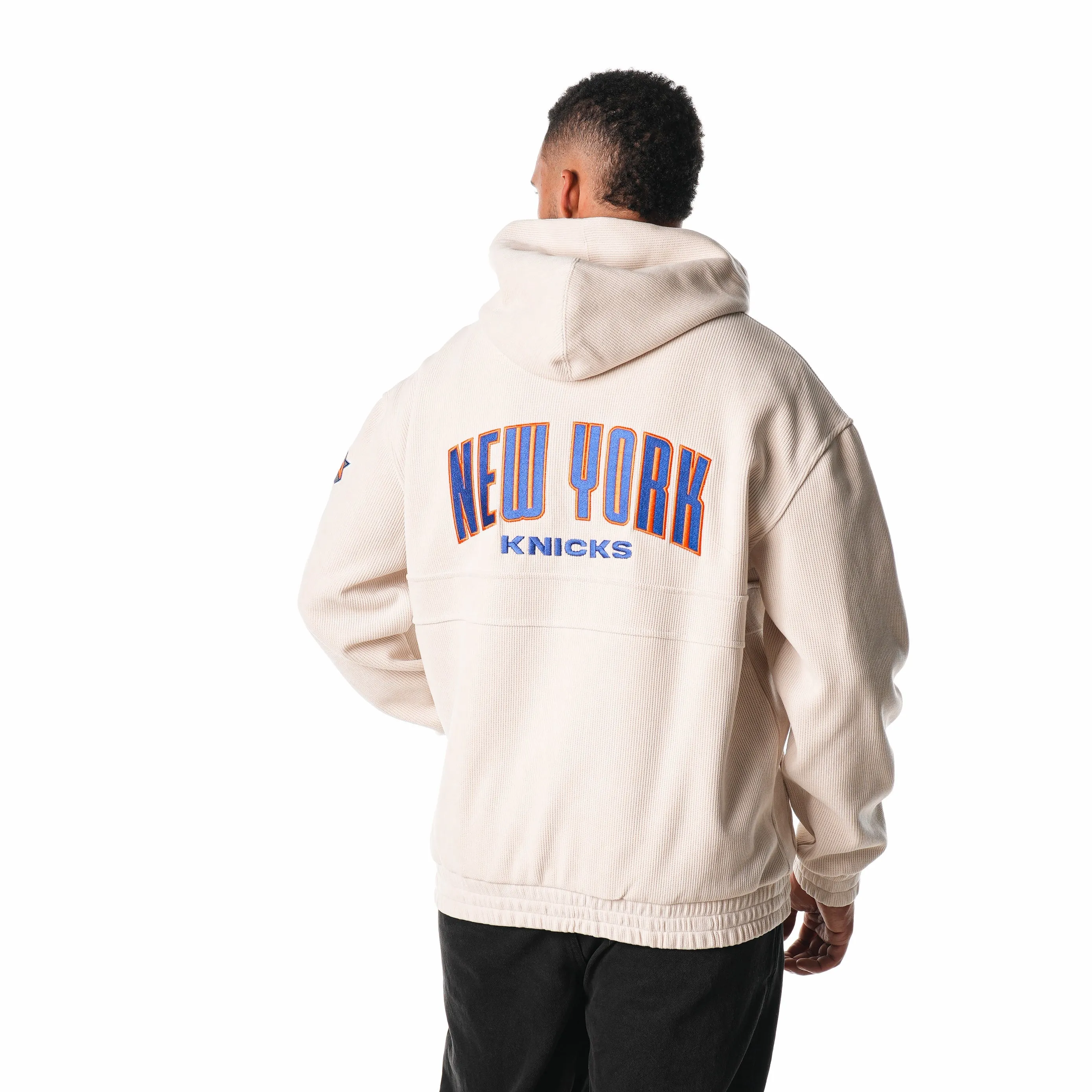 NY KNICKS UNISEX CORDUROY HOODIE - CREAM