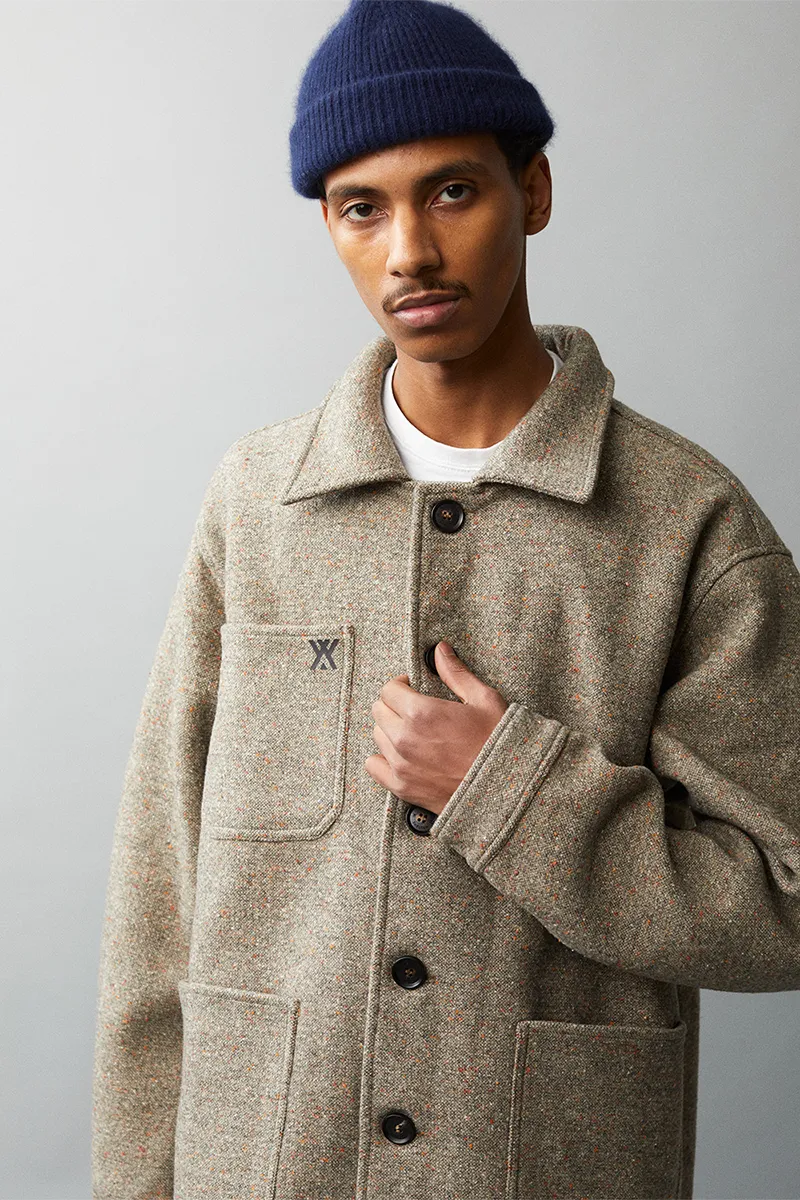 O SHIRT SPECKLED FLEECE AW22 GREY