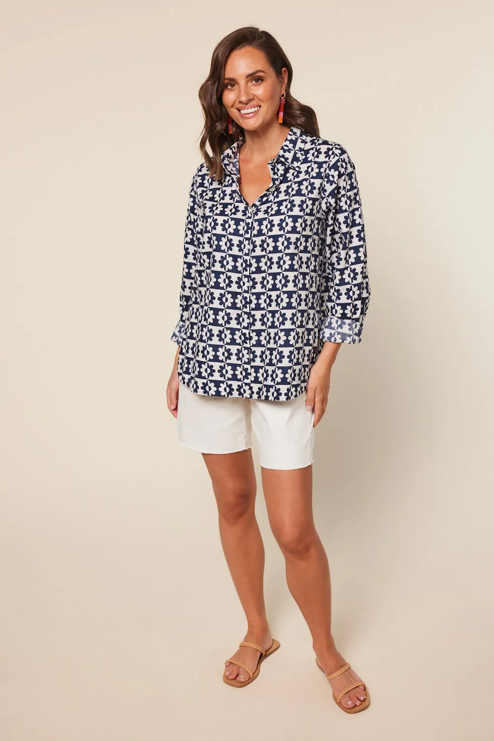 Oversized Boyfriend Shirt in Summer Vacay