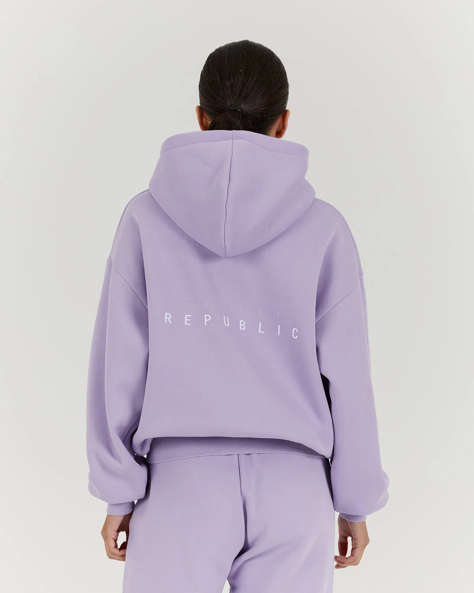 OVERSIZED ZIP UP HOODIE - LAVENDER