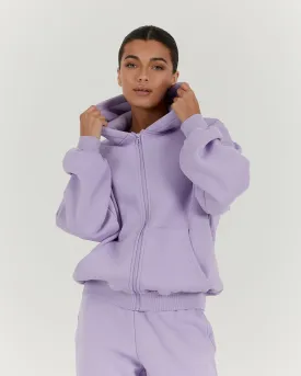 OVERSIZED ZIP UP HOODIE - LAVENDER