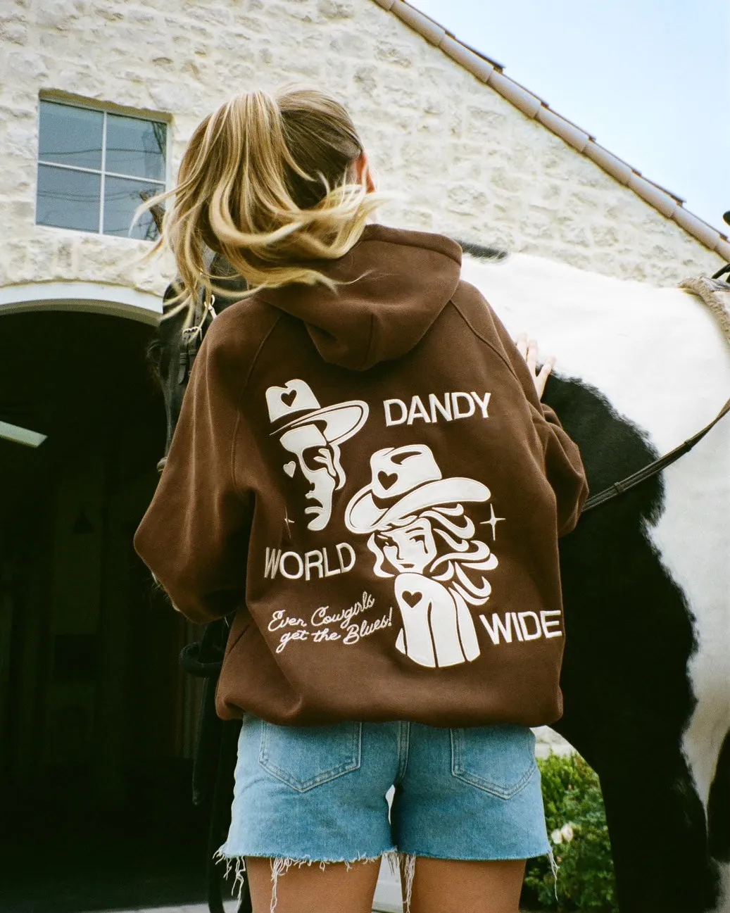 "Cowgirl" Oversized Lux Hoodie in Brown