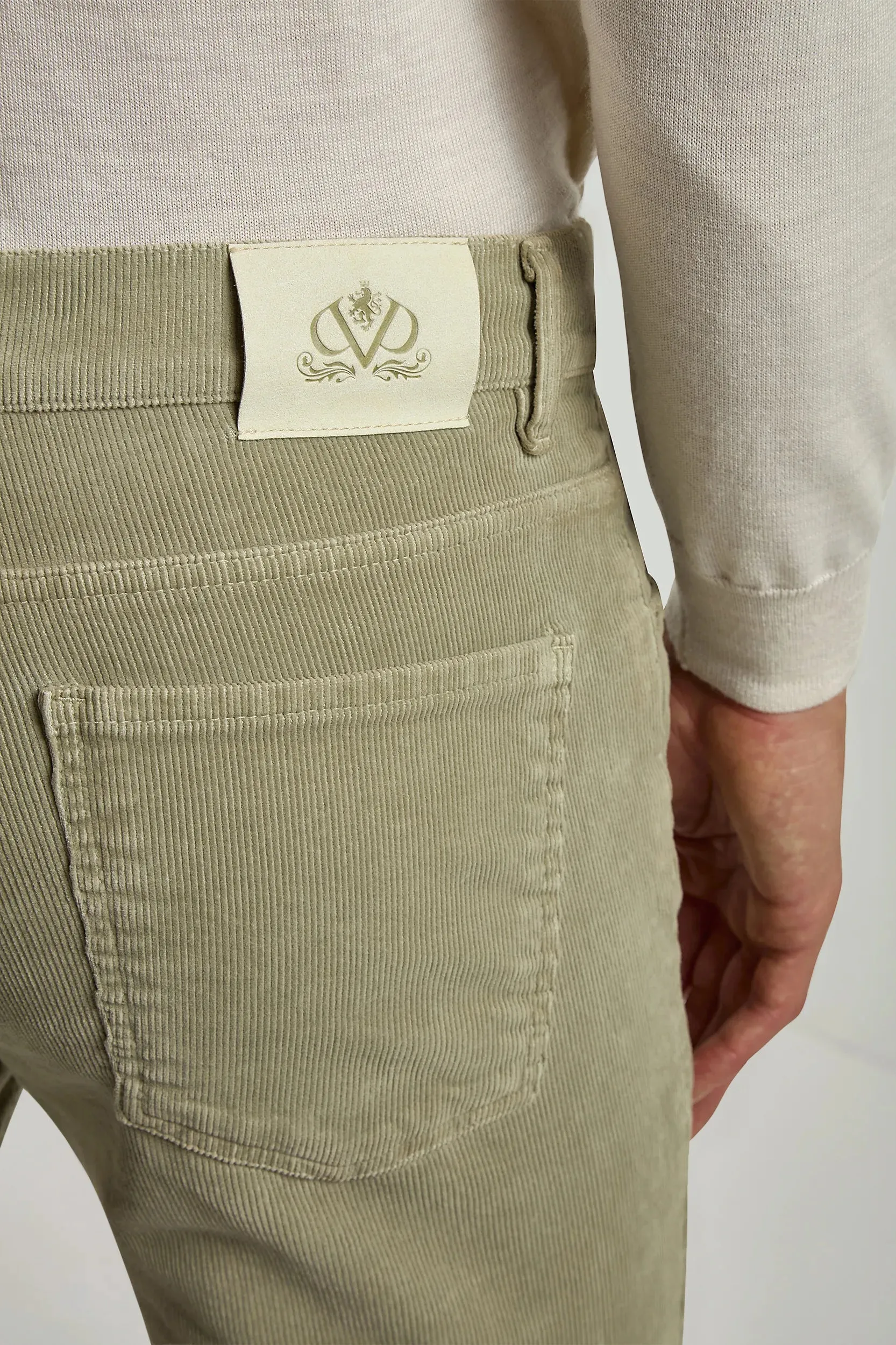 Sage corduroy 5 Pocket - Made in Italy