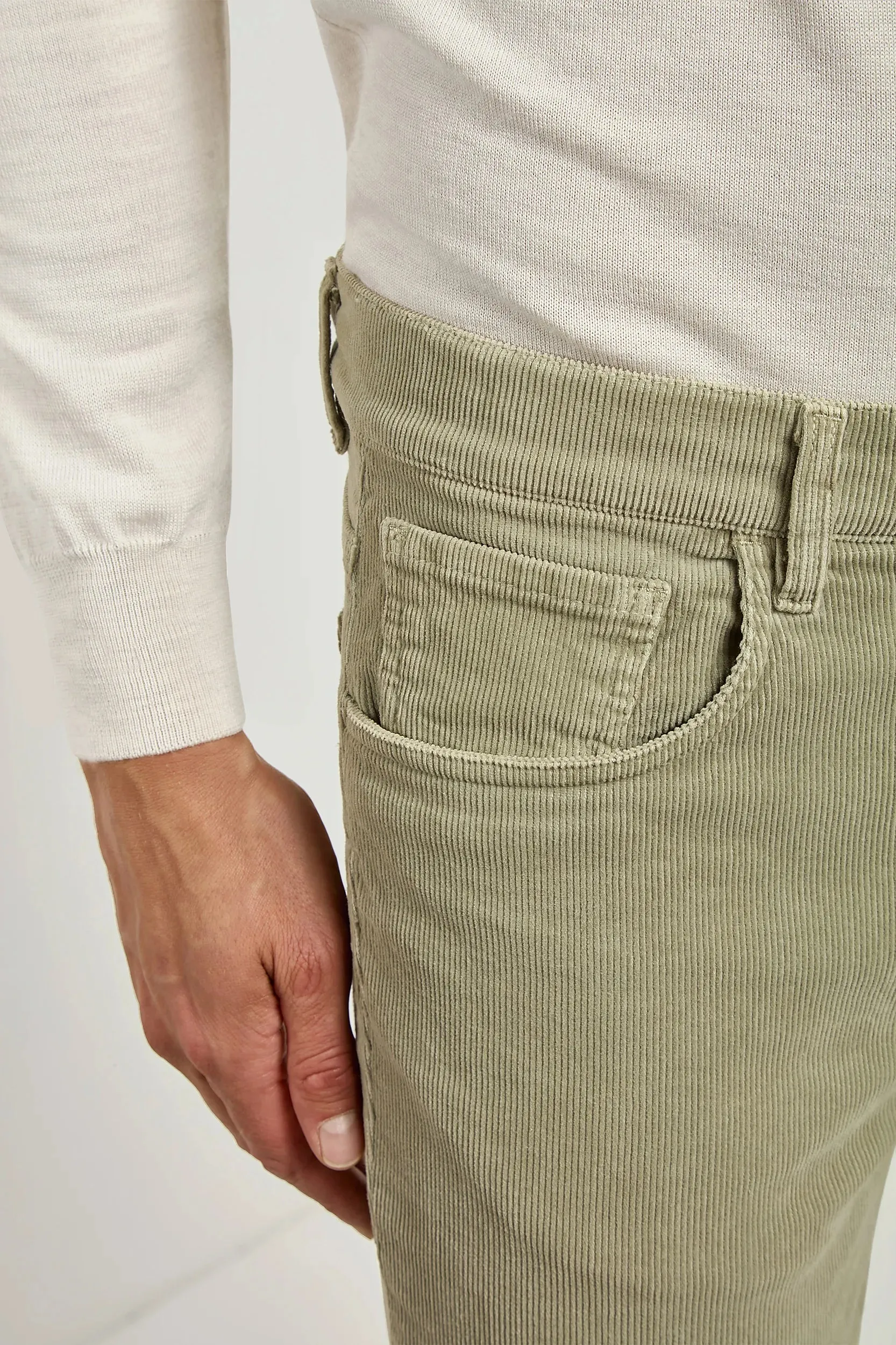 Sage corduroy 5 Pocket - Made in Italy