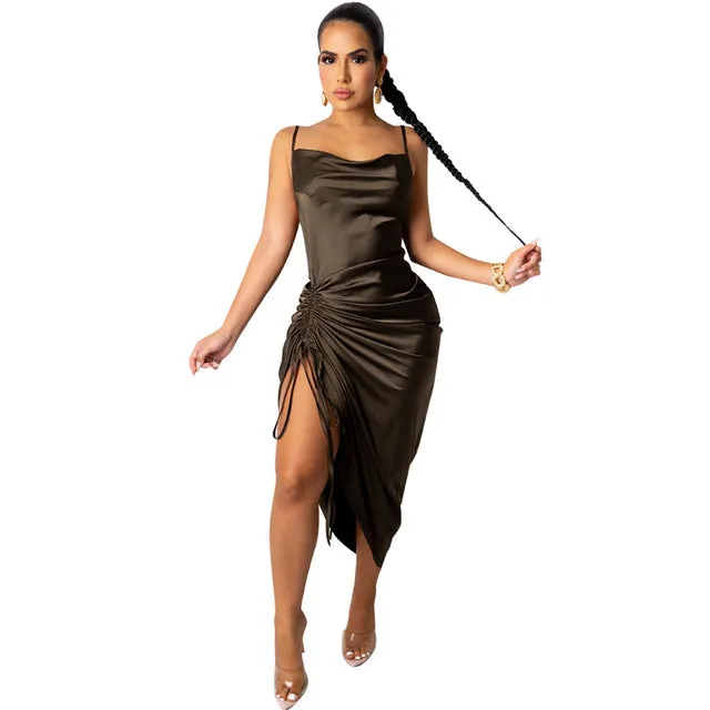 Sexy trend mid-length skirt bandage suspender dress