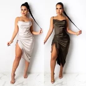 Sexy trend mid-length skirt bandage suspender dress