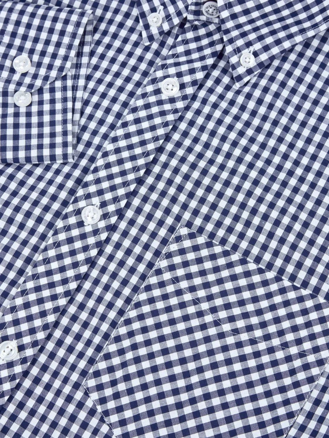 Signature Long-Sleeve Gingham Shirt - Dark Blue