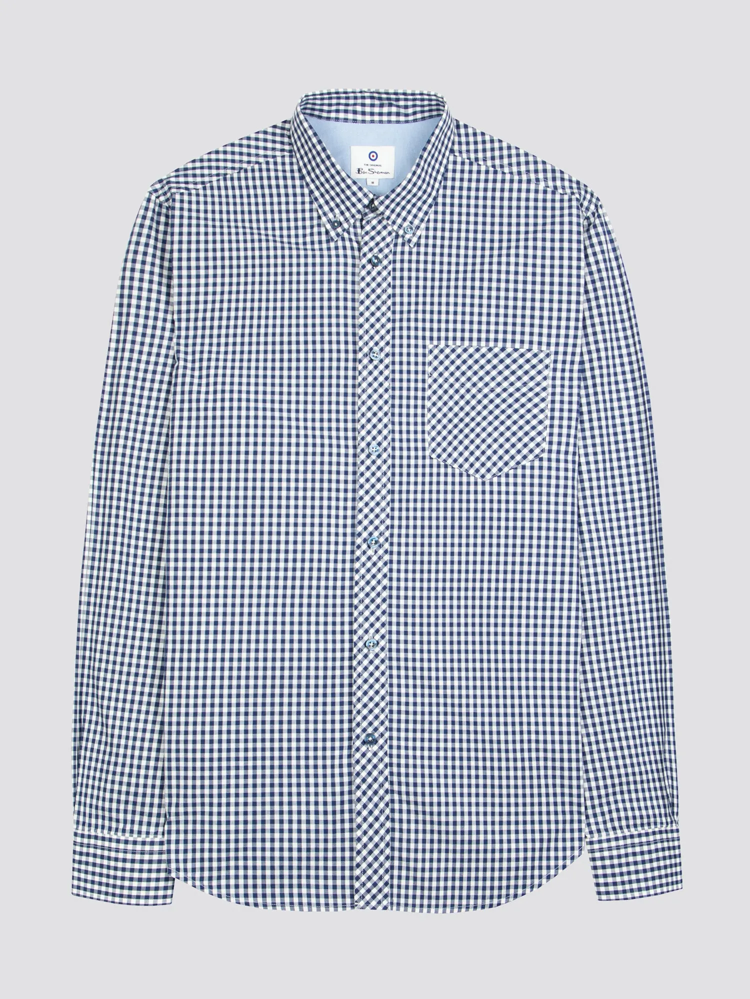 Signature Long-Sleeve Gingham Shirt - Dark Blue