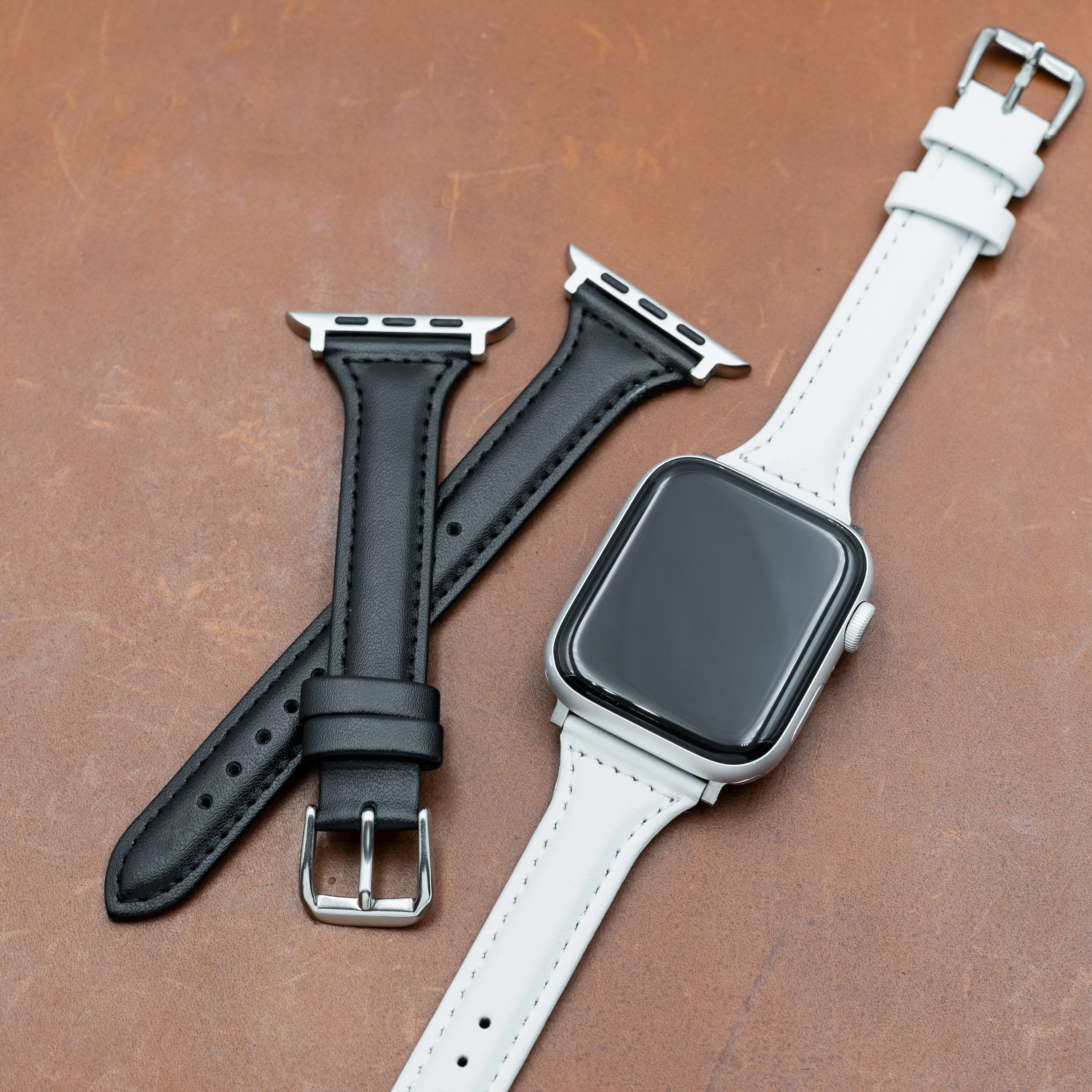 Slim Leather Strap in White (Apple Watch)