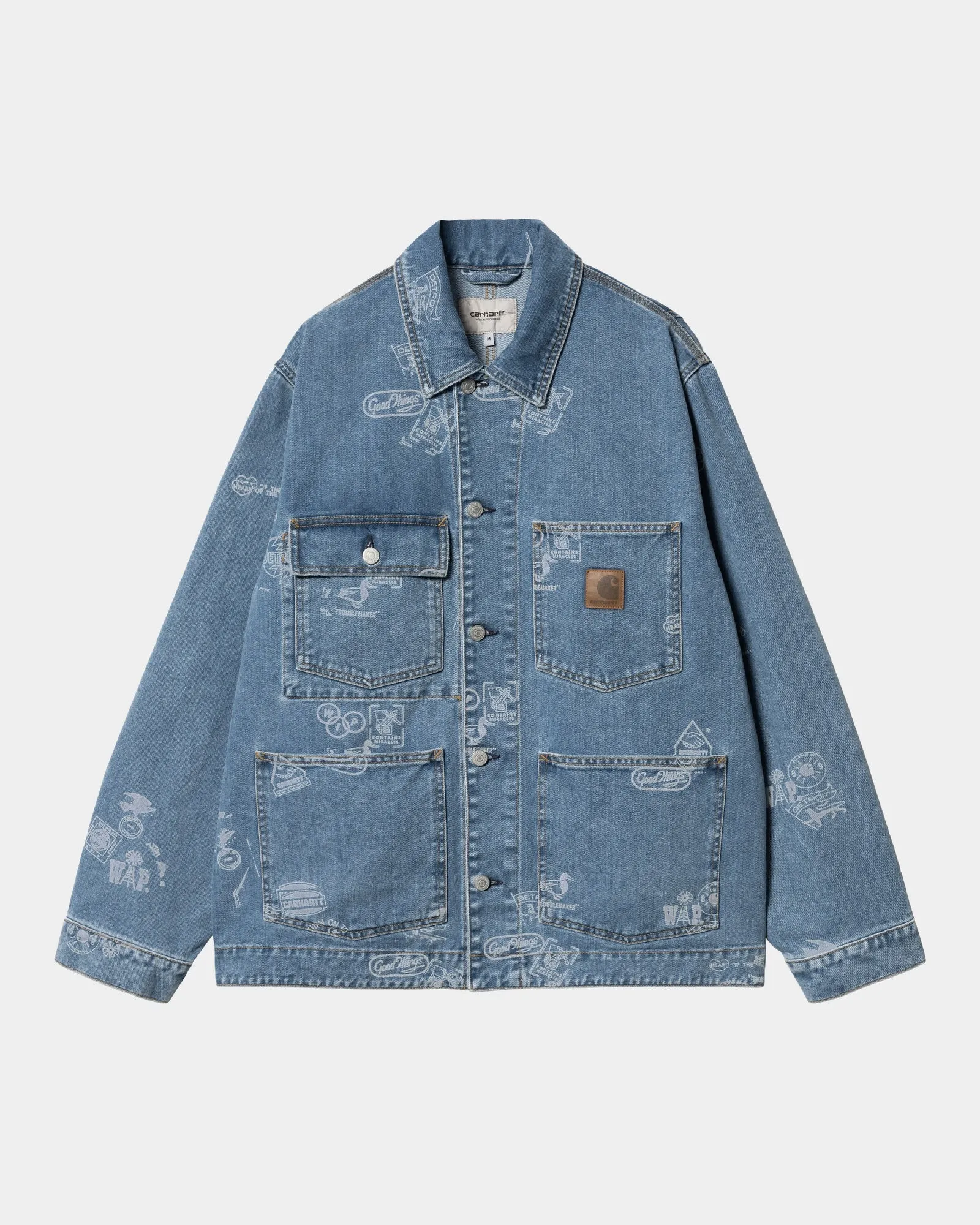 Stamp Print Jacket | Blue (bleached)