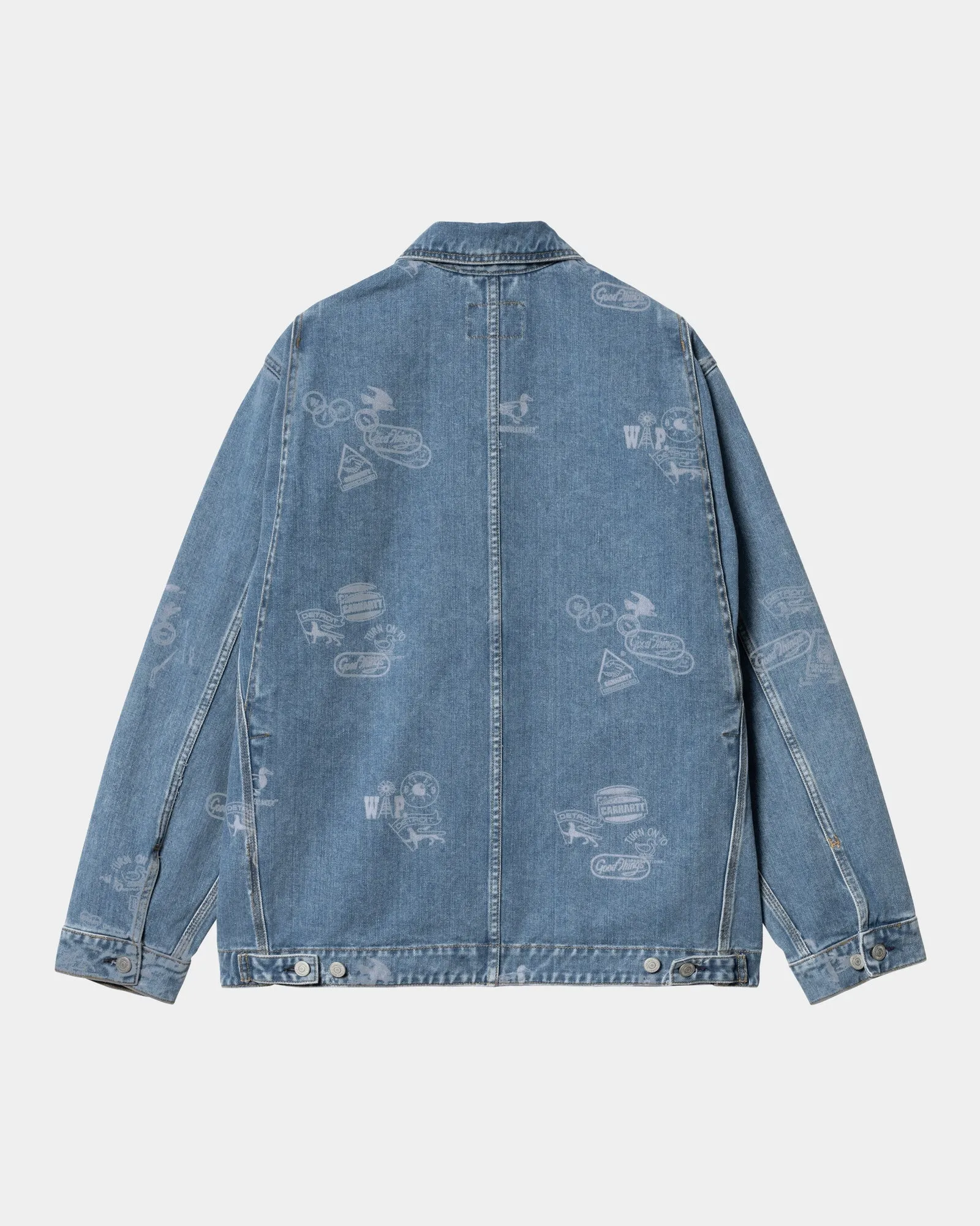 Stamp Print Jacket | Blue (bleached)