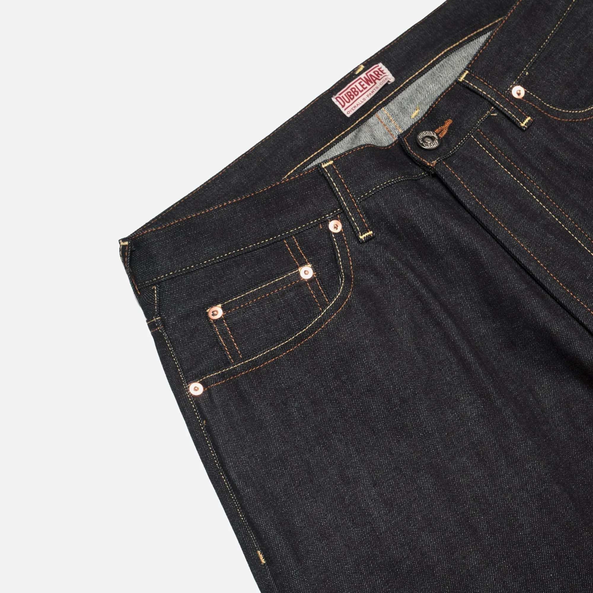 STRAIGHT 5 POCKET JEANS MADE IN ITALY - RAW INDIGO DENIM