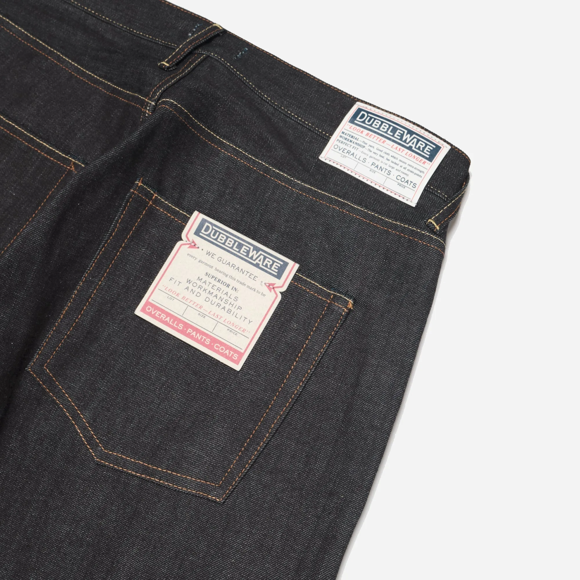 STRAIGHT 5 POCKET JEANS MADE IN ITALY - RAW INDIGO DENIM