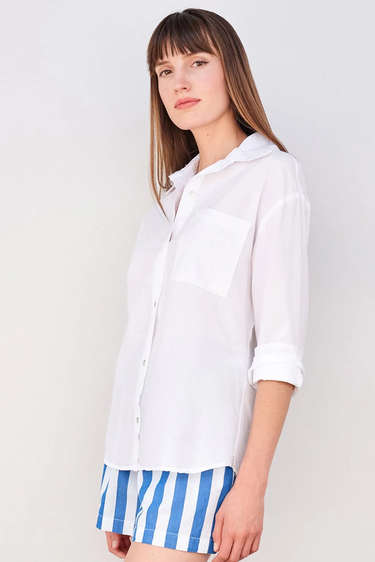 Sundry Paris Long Sleeve Button Down in White