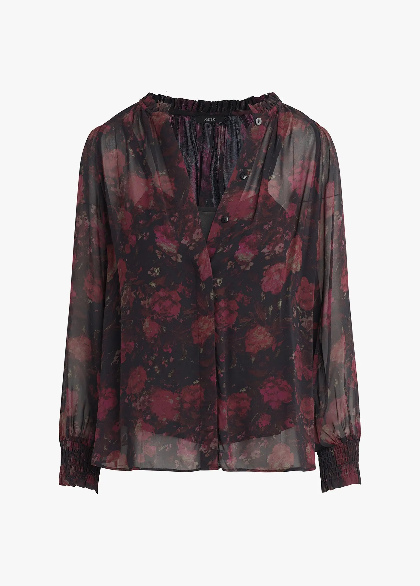 THE ARWEL SHIRRED TEXTURED GEORGETTE BLOUSE