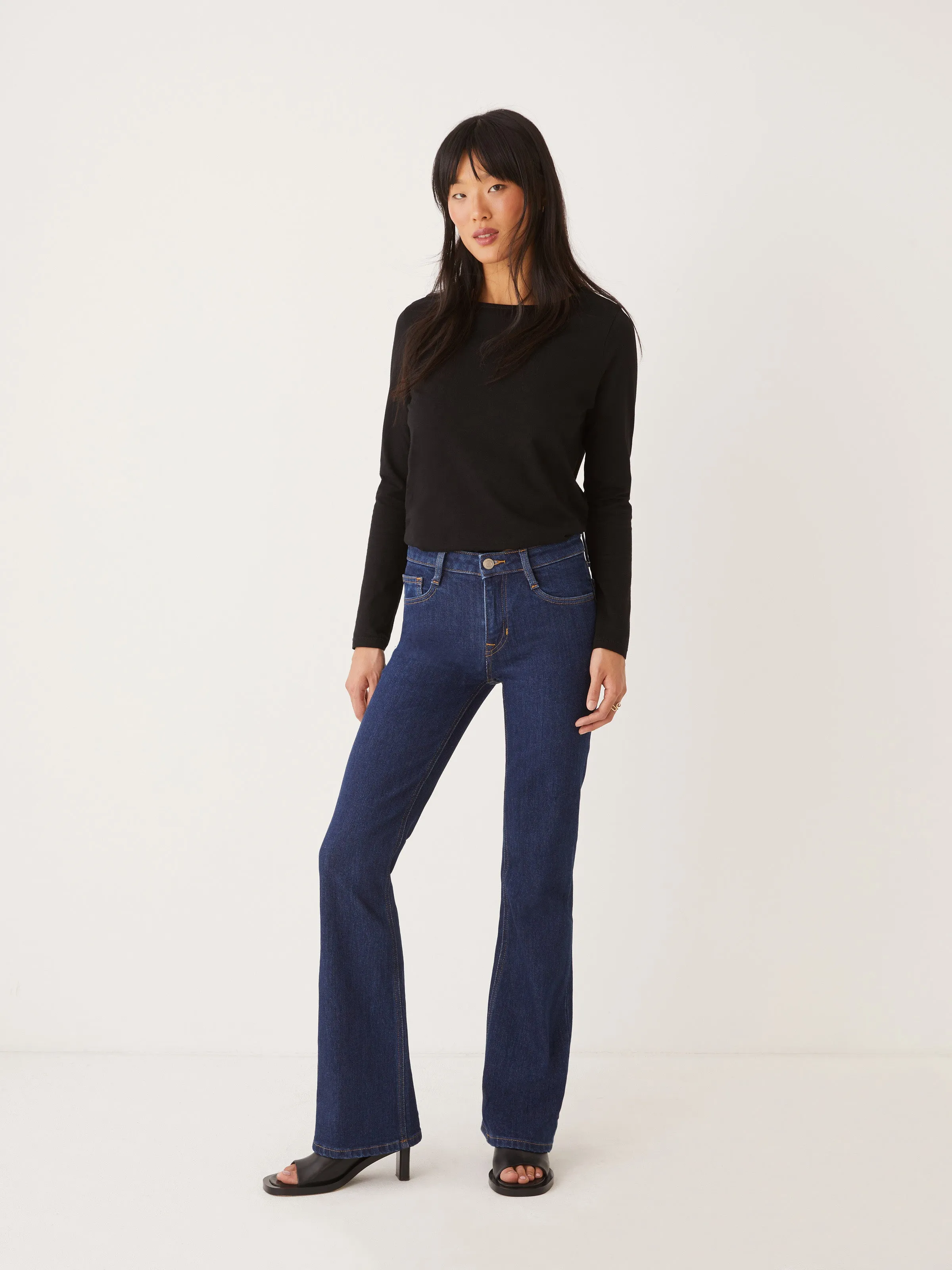 The Joan Mid Rise Bootcut Jean in Dark Indigo