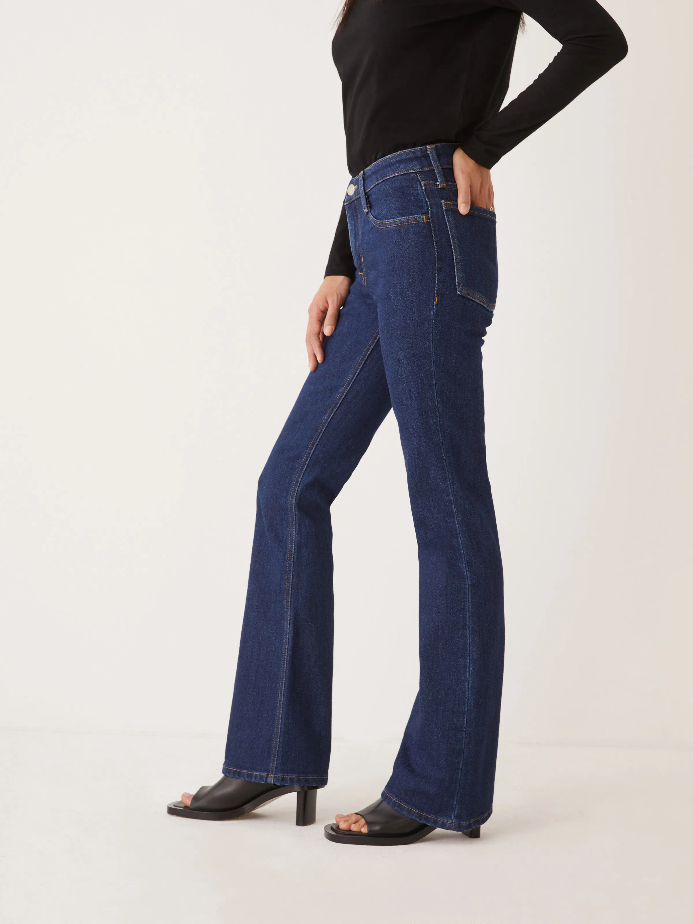 The Joan Mid Rise Bootcut Jean in Dark Indigo