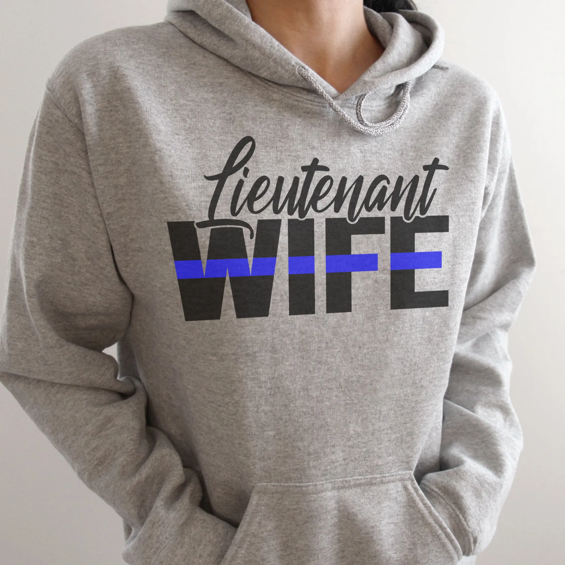 Thin Blue Line Lieutenant Wife Hoodie