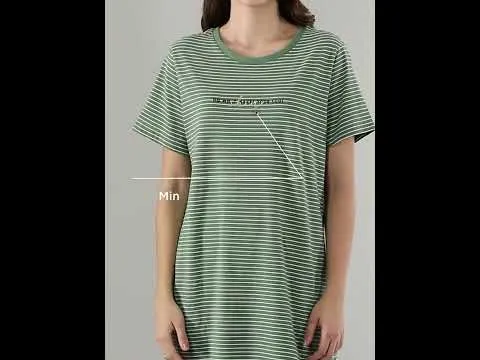 Tunic Tee – Stripes | Short Sleeve Tunic Tee With Side Slit & Mindful Graphic