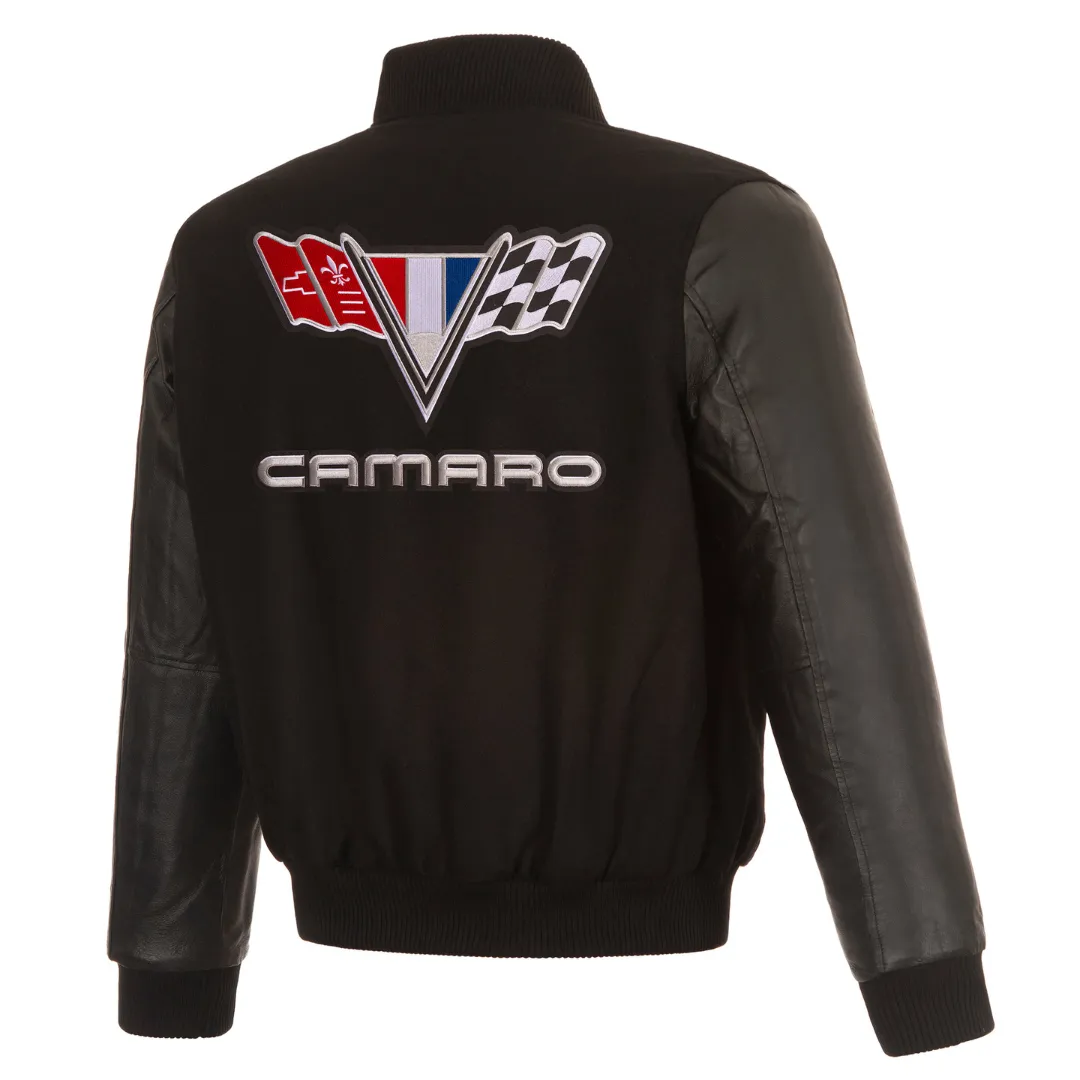 Vintage Camaro Reversible Wool and Leather Jacket