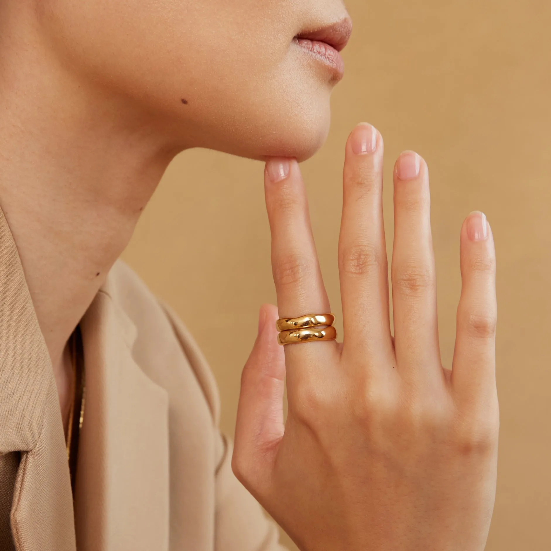 Wavi Ring - Thin - Gold