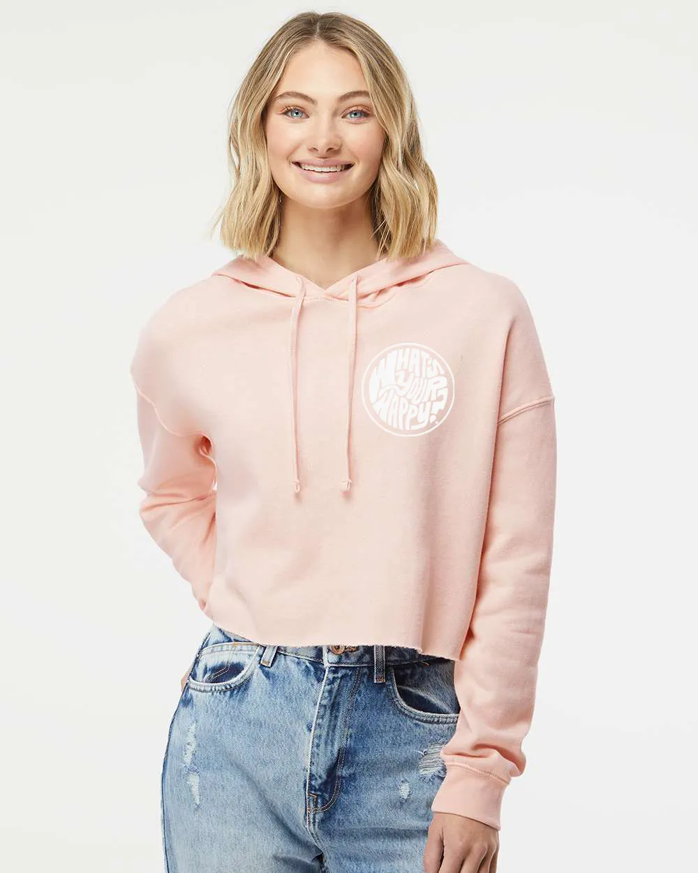 What's Your Happy? Cropped Women's pullover hoodie