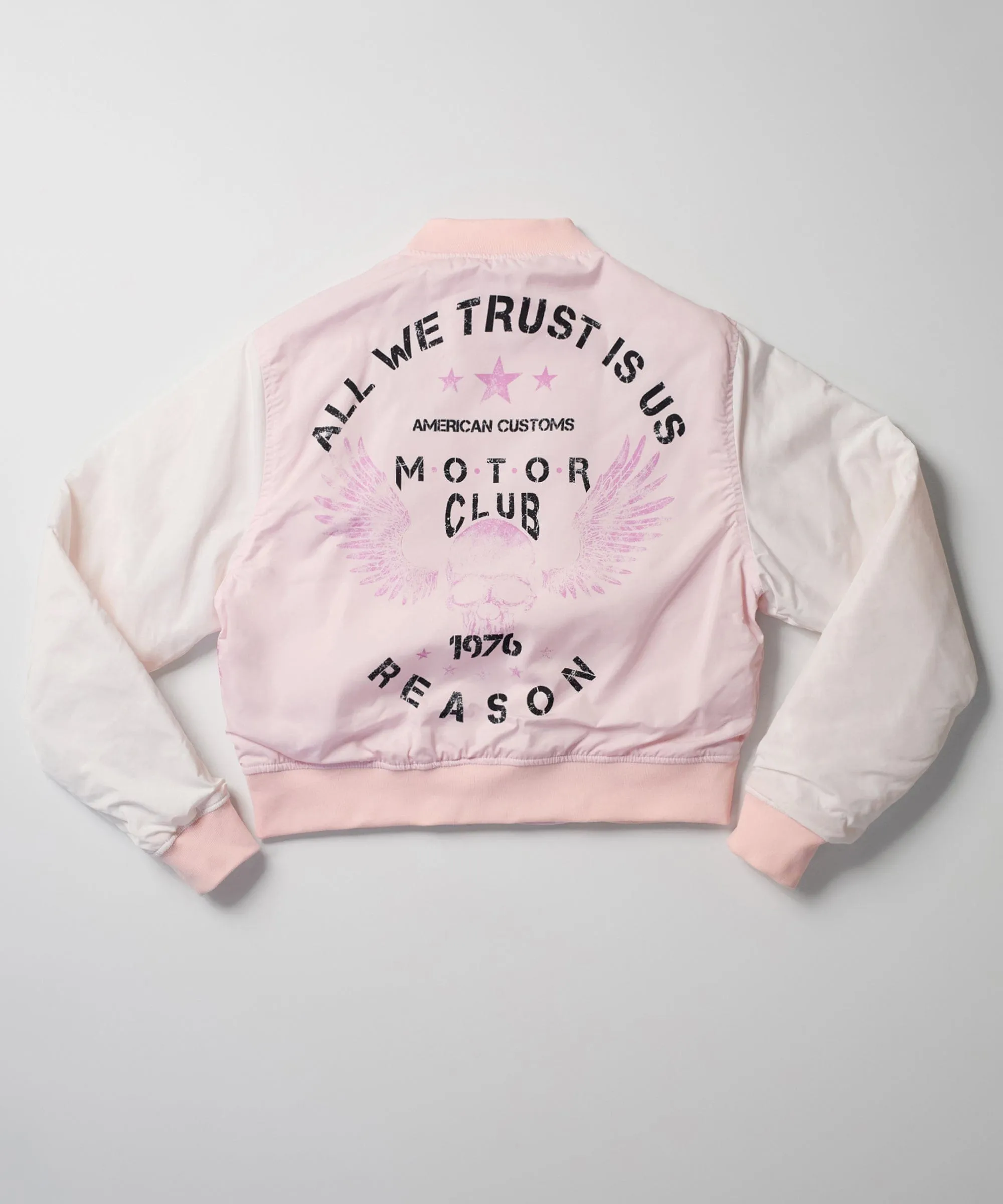 Women All We Trust Varsity Jacket - Cream