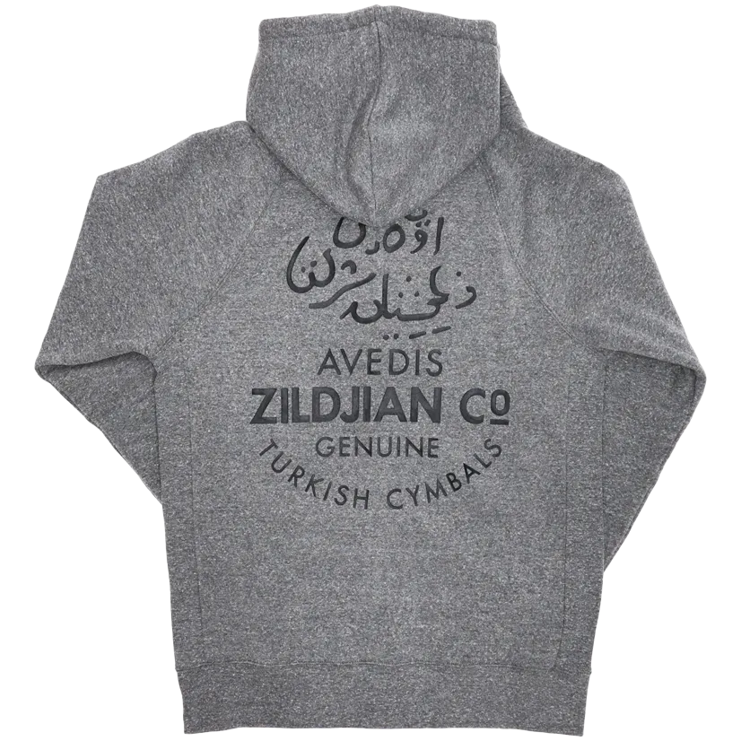 Zildjian Gray Zip Up Logo Hoodie