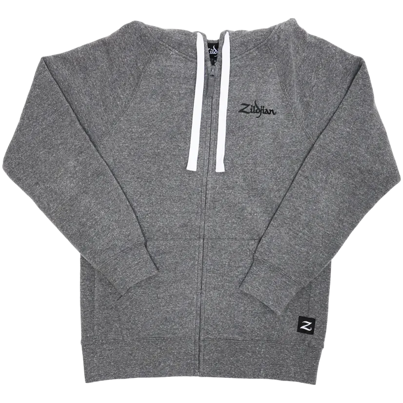 Zildjian Gray Zip Up Logo Hoodie