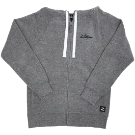 Zildjian Gray Zip Up Logo Hoodie